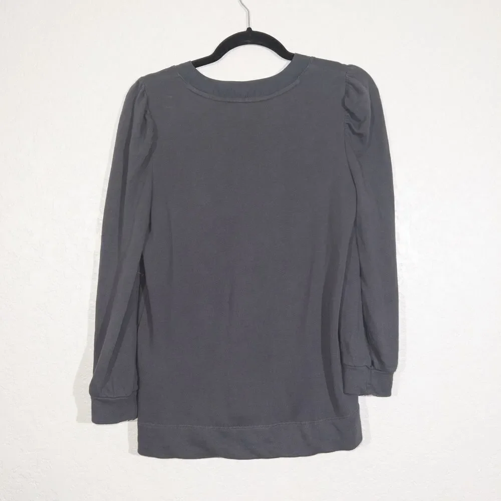 Loft Gray Button‎ Front Mixed Media Sweater Size XS